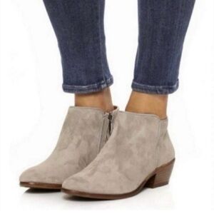 Sam Edelman Petty Taupe Suede Ankle Boots